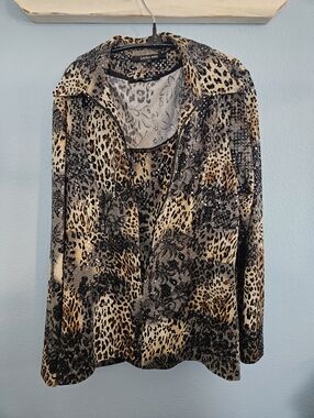 Laura Max Leopard & Paisley Mixed Jacket And Tank Set